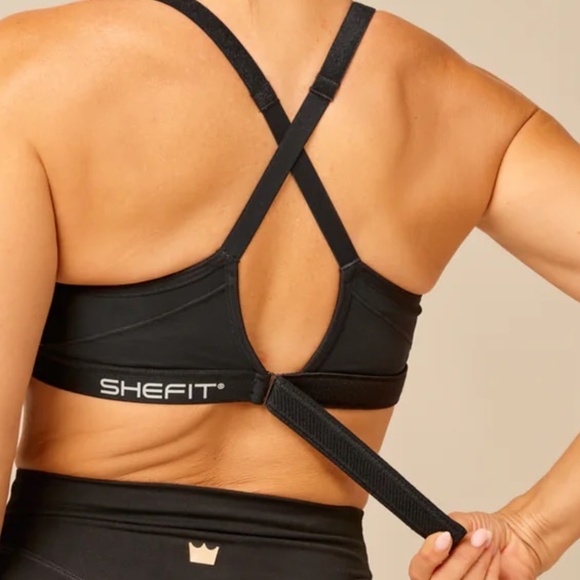 SHEFIT Full Coverage Bra Medium Impact 6Luxe Black Adjustable - Picture 3 of 7